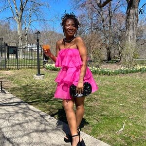 Abercrombie & Fitch Vibrant Pink Strapless Dress